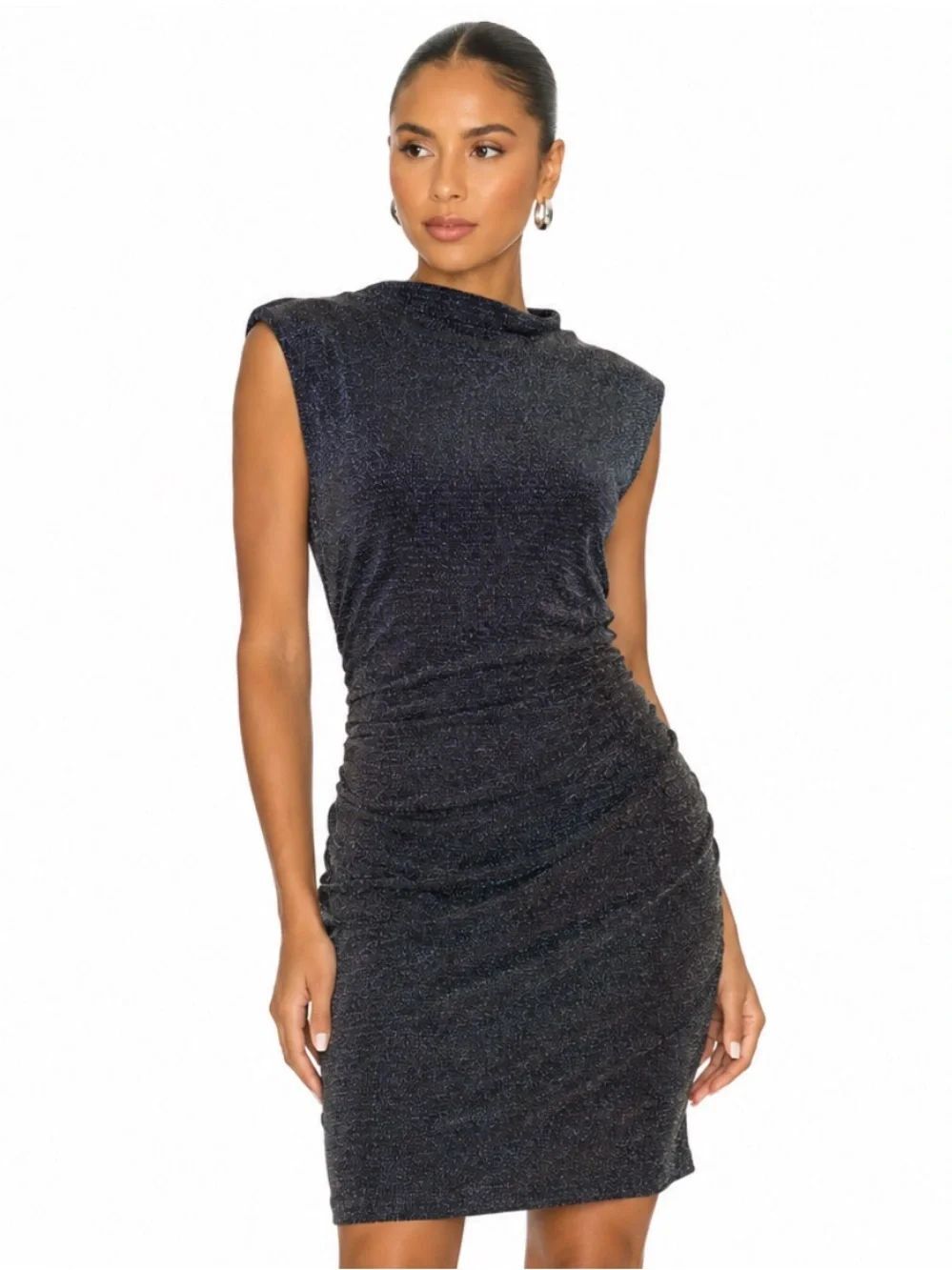 Z SUPPLY Sleeveless Metallic Charcoal Cocktail Dress